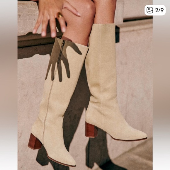 Sezane Adele boots in cream - Picture 2 of 13